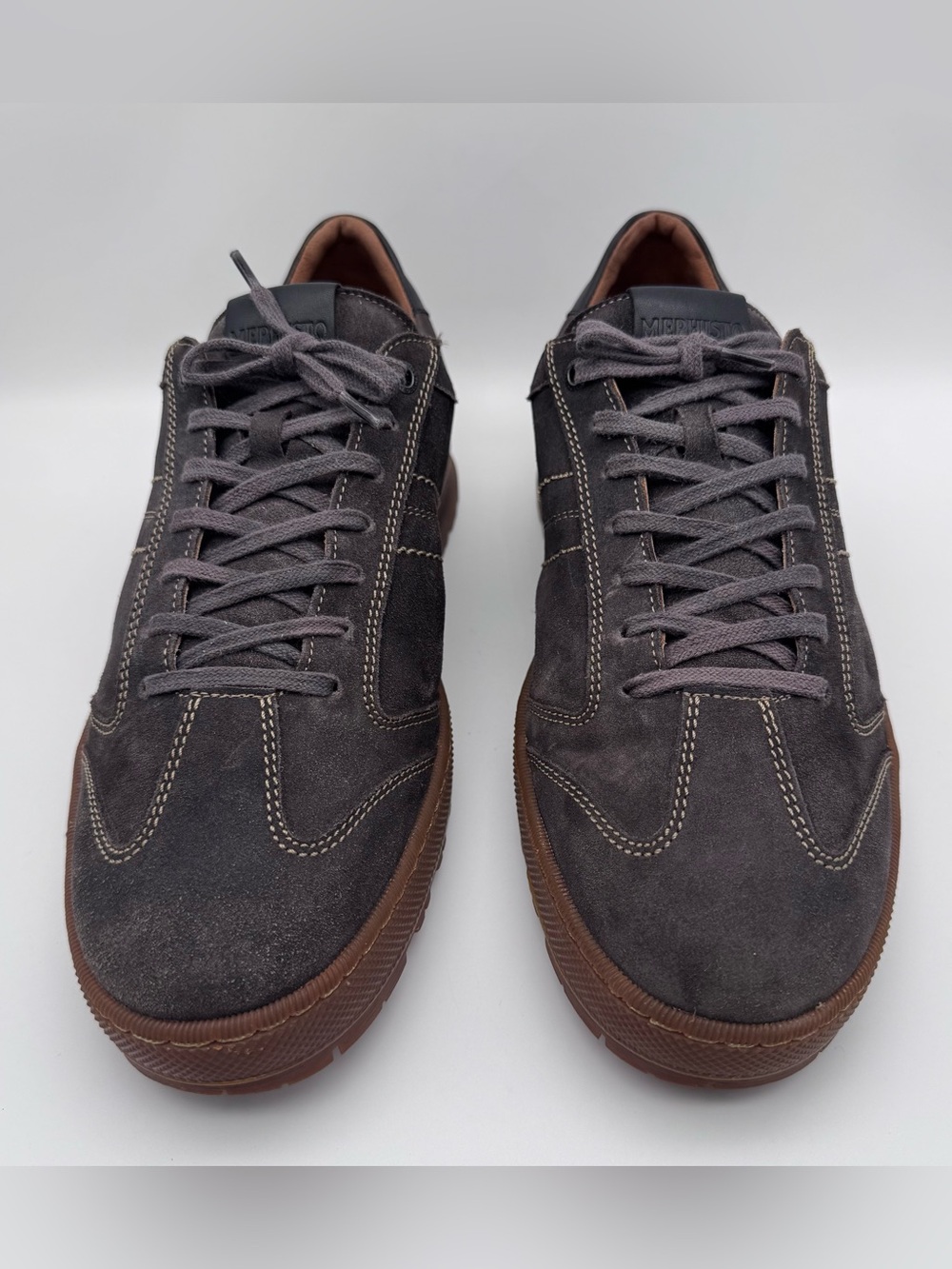 Mephisto Jumper Gray Suede Sneakers Men Size 10.5 Lace Up Comfort Shoes EUC - Picture 6 of 12